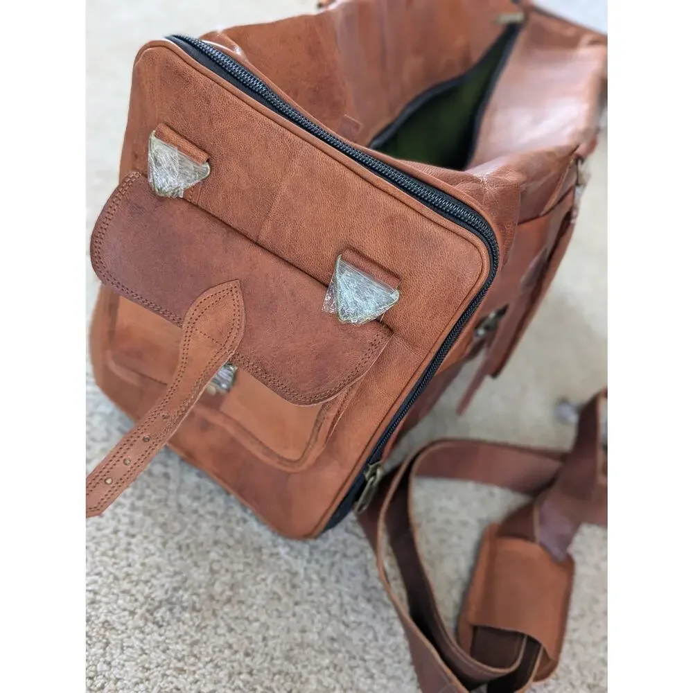 Large Leather Duffle Bag for Men, Travel